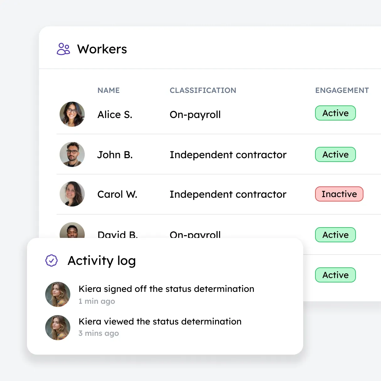 Worker classification